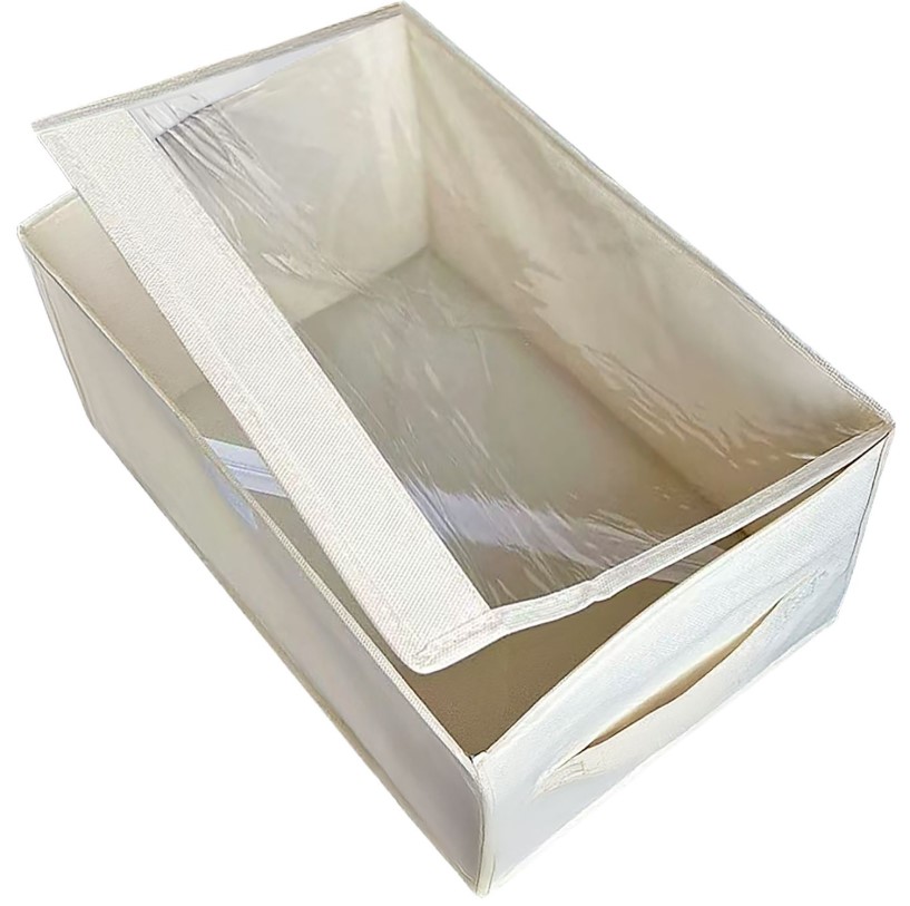 Υφασμάτινο Κουτί Με Διάφανο Καπάκι 55x32x25εκ. Homie 81-1160 - Homie - 81-1160